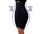 LaSculpte Women's Shapewear Tummy Control High Waist Mid Thigh Microfiber Seamless Shaping Short - Black