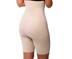 LaSculpte Women's Shapewear Tummy Control High Waist Mid Thigh Microfiber Seamless Shaping Short - Nude