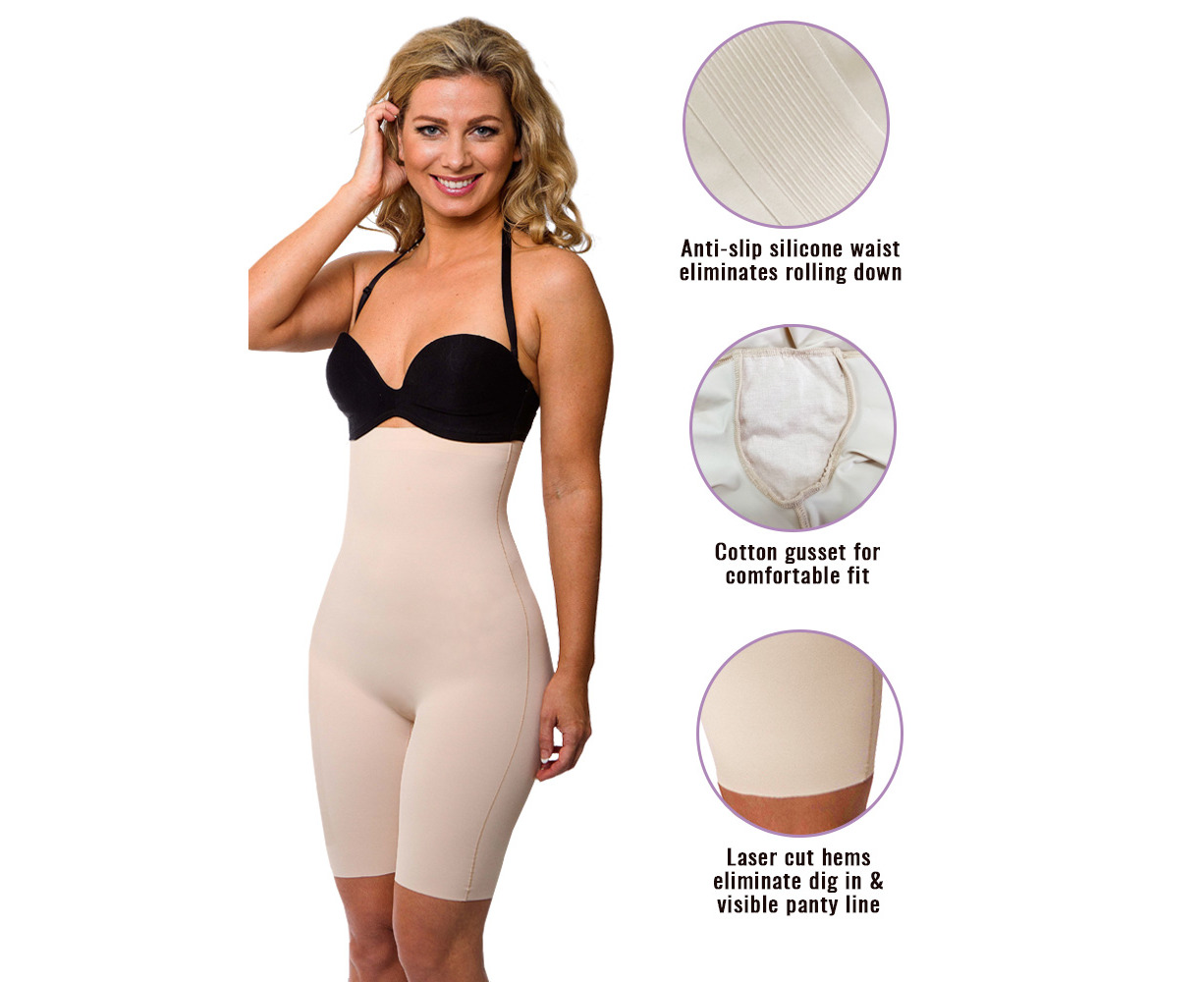 OO  LaSculpte LaSculpte Women's Underbust Wear Your Own Bra Tummy Control  Shapewear Under Dresses Full Slip - Nude
