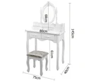 Artiss 4 Drawer Dressing Table with Mirror - White