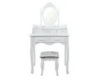 Artiss 4 Drawer Dressing Table with Mirror - White