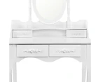 Artiss 4 Drawer Dressing Table with Mirror - White