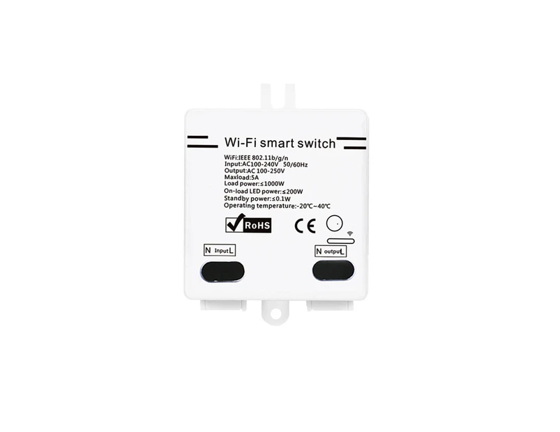 5A/1000W Wireless Switch with Timing Function - White