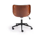 Almas Task Chair Walnut and Black - Quality PU Leather