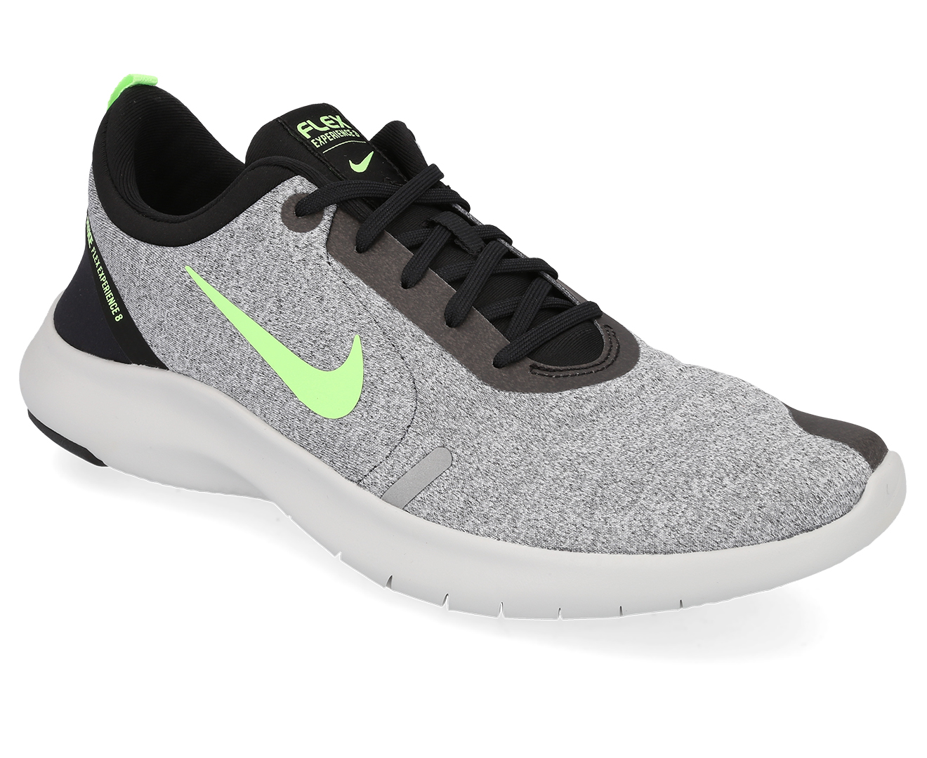 Nike Men's Flex Experience RN 8 Shoe - Cool Grey/Lime Blast/Black ...