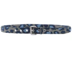 Michael Bastian Women's Leopard Print Belt - Slate Blue