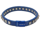 Tateossian Studded Leather Bracelet - Blue