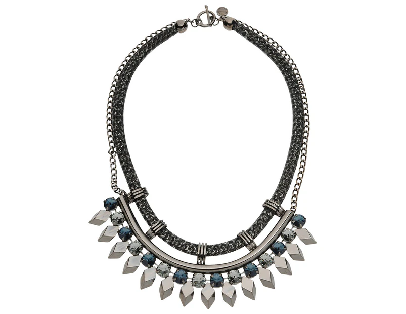 Persy Two-Chain Crew Necklace - Lead