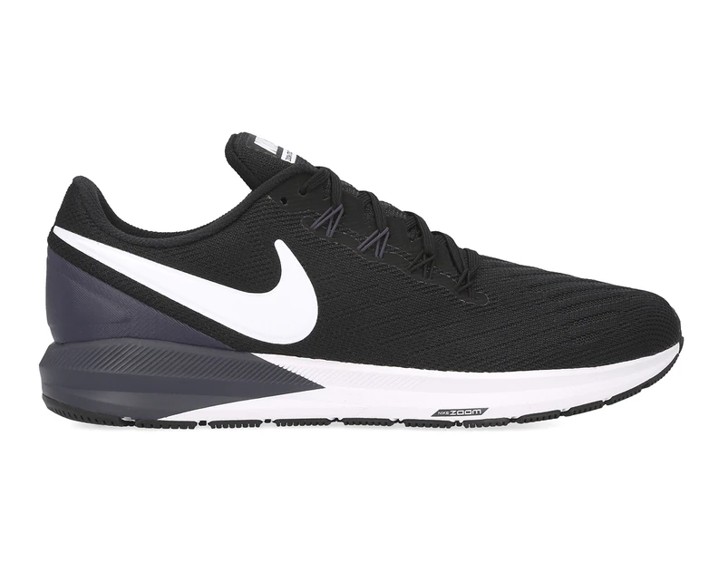Nike Men's Air Zoom Structure 22 Running Sports Shoes - Black/White-Gridiron