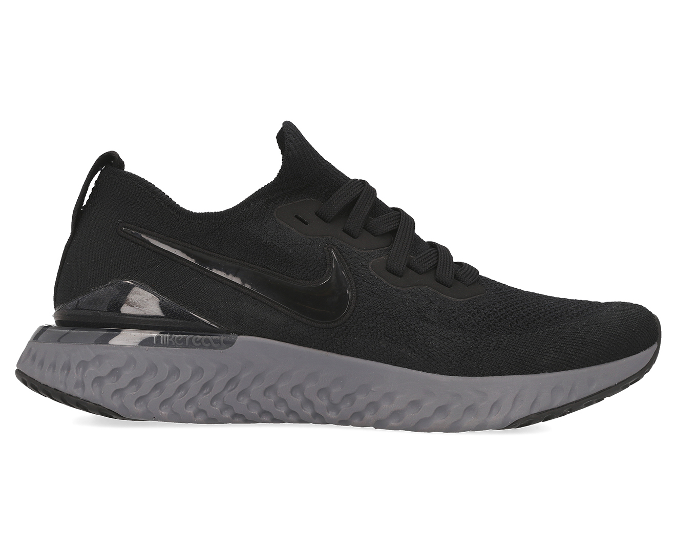 Nike Women's Epic React Flyknit 2 Running Sports Shoes - Black/Black ...