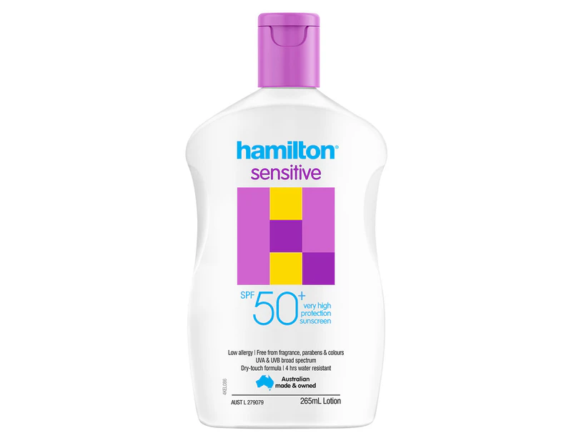 Hamilton Sensitive SPF50+ Sunscreen Lotion 265mL