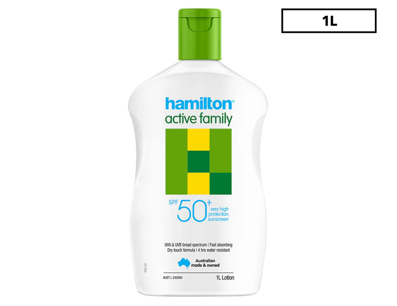 Hamilton Active Family SPF50+ Sunscreen Lotion 1L