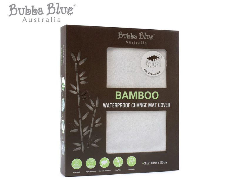 Bubba Blue Waterproof Bamboo Change Mat Cover - White