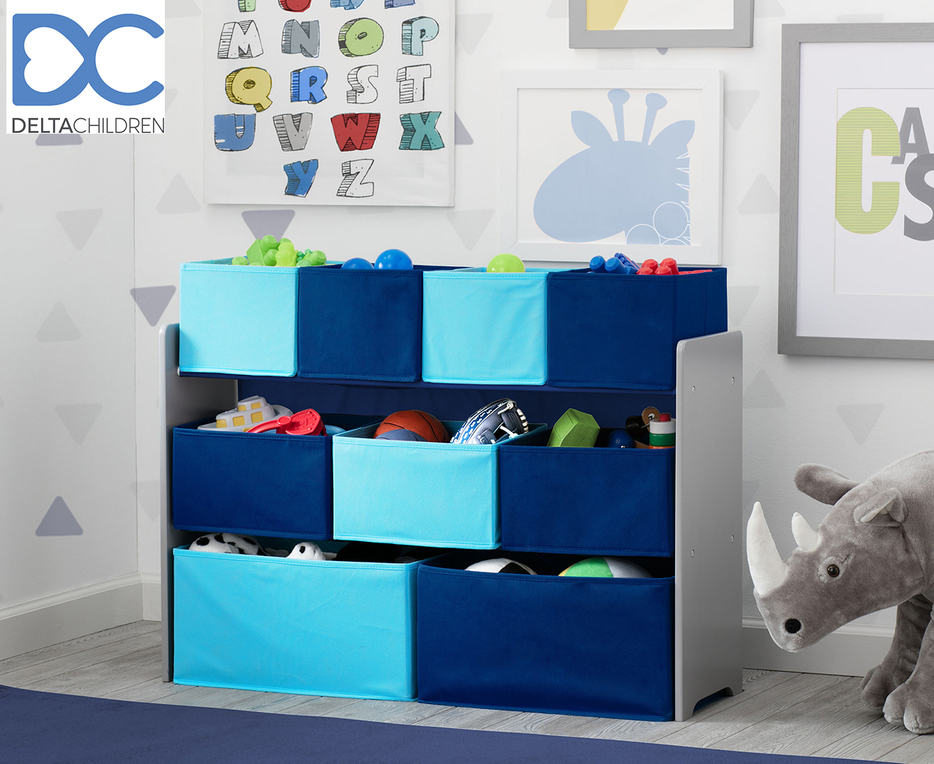 White/Blue Pastel Basics Kids’ Toy Storage Organiser 
