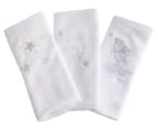 Bubba Blue Wish Upon A Star Face Washers 3-Pack - White/Silver 2