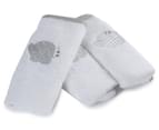 Bubba Blue Petit Elephant Face Washers 3-Pack - White/Grey 2