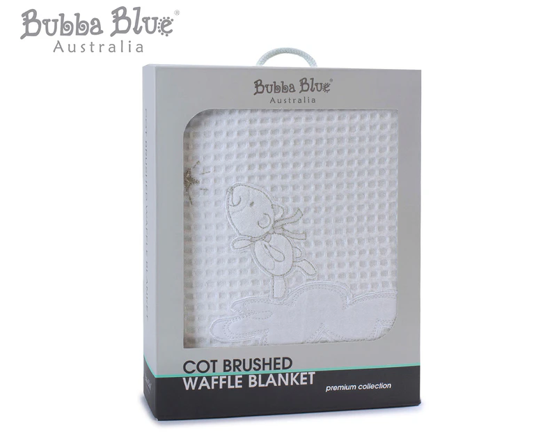 Bubba Blue 120x140cm Wish Upon A Star Waffle Blanket - White