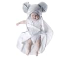 Bubba Blue Petit Elephant Novelty Hooded Baby Bath Towel - White/Grey 3