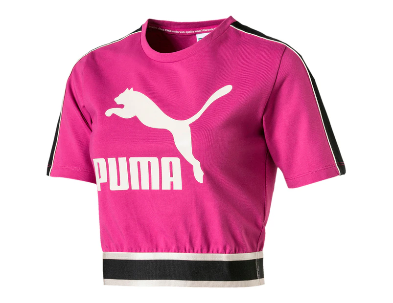 Puma Women's Revolt Cropped Tee / T-Shirt / Tshirt - Magenta Haze