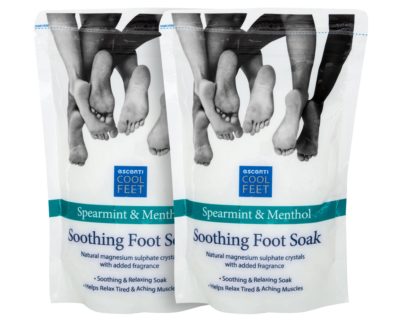 2 X Escenti Cool Feet Soothing Foot Soak 450g Nz