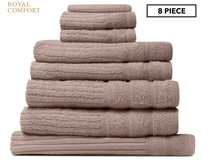 Royal Comfort Eden 8-Piece Egyptian Cotton Towel Pack - Champagne Rose