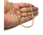 14k Yellow Solid Gold Diamond Cut Rope Chain Necklace, 4.0mm - Yellow