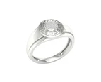 De Couer 9KT White Gold Diamond Cluster Men's Ring (1/20CT TDW, H-I Color, I2 Clarity)