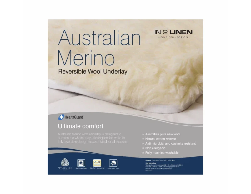 In2Linen Australian Merino Wool Reversible Underlay - Summer / Winter