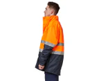 Stubbies Men's Two-Tone Spliced Quilted Jacket w/ Tape - Orange/Navy