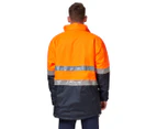 Stubbies Men's Two-Tone Spliced Quilted Jacket w/ Tape - Orange/Navy