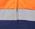 Stubbies Men's Spliced Taped Drill Jacket - Orange/Navy