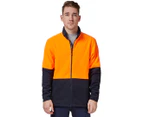 KingGee Men's Full Zip High Visibility Fleece Jacket - Orange/Navy