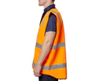 Hard Yakka Men's Hi-Vis Vest w/ Reflective Tape - Orange