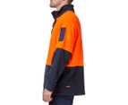 Hard Yakka Men's 1/4 Zip Polar Fleece Jumper - Orange/Navy