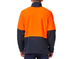 Hard Yakka Men's 1/4 Zip Polar Fleece Jumper - Orange/Navy