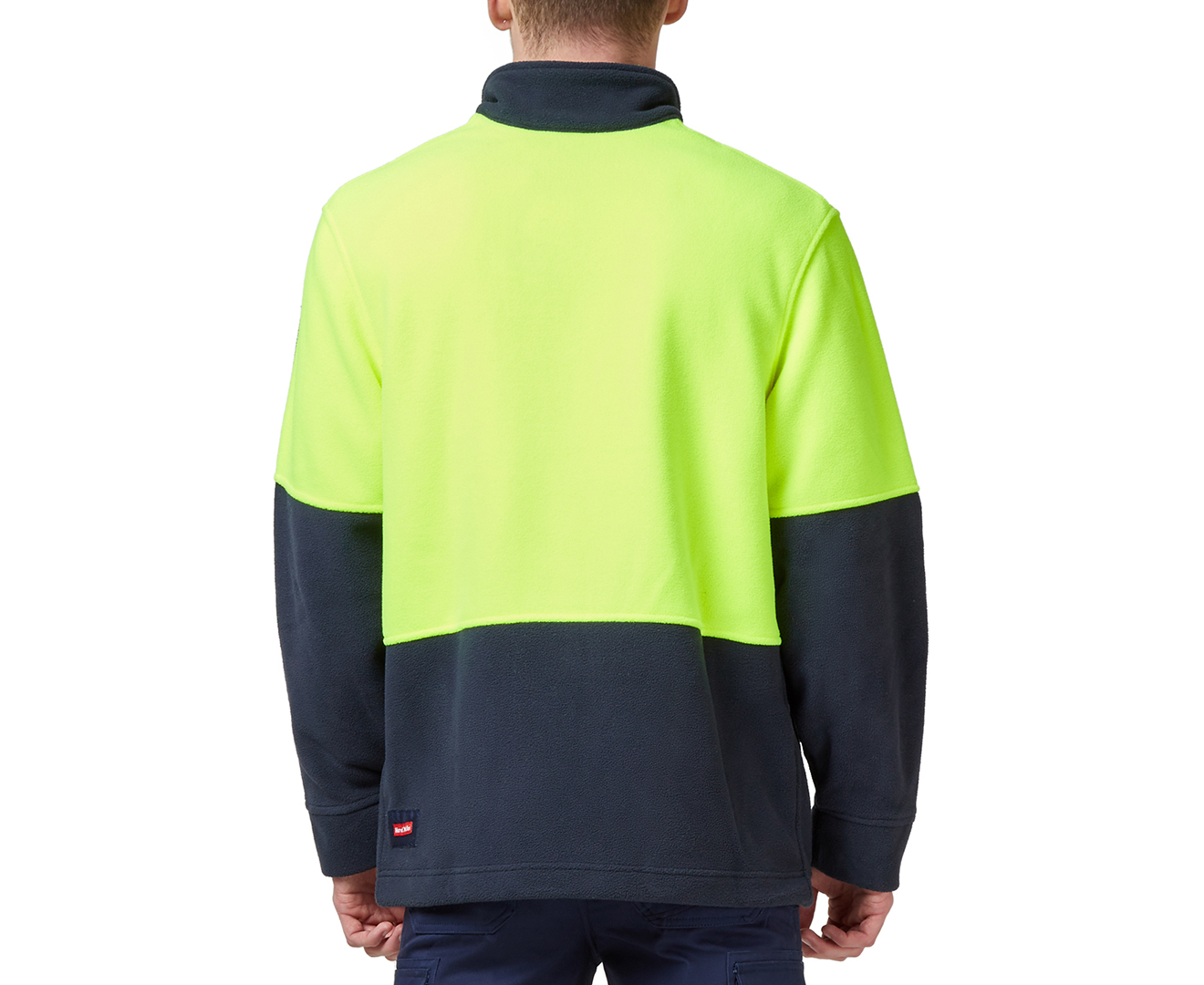 Hard Yakka Men's 1/4 Zip Polar Fleece Jumper - Yellow/Navy | Catch.co.nz