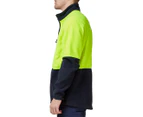 KingGee Men's Full Zip High Visibility Fleece Jacket - Yellow/Navy
