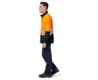 KingGee Men's Reflective Full Zip Hi Vis Fleece Jacket - Orange/Navy 5