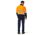 KingGee Men's Reflective Full Zip Hi Vis Fleece Jacket - Orange/Navy