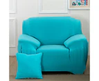1 Seater High Stretch Sofa Cover Couch Lounge Protector Slipcovers - Blue