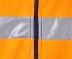 KingGee Men's Reflective Full Zip Hi Vis Fleece Jacket - Orange/Navy 7