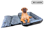 Dudley's 80x65cm Animal Print Large Pet Sofa - Navy