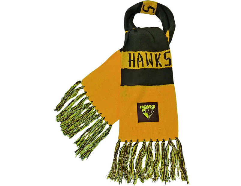 Hawthorn Hawks Traditional AFL Bar Scarf Warm Winter Neckwear