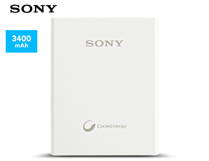 Sony 3,400mAh USB Power Bank - White