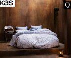 KAS Aiden Queen Bed Quilt Cover Set - Blue