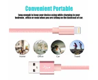 Catzon 1M 2M 3M 5Packs iPhone Charger  Nylon Braided Phone Cable Fast Charger Cable USB Cord -Pink