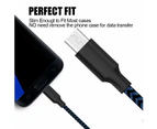Catzon 1M 2M 3M 10Packs Micro USB Cable Nylon Braided Phone Cable Fast Charger Cable USB Cord -Black Blue