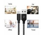 Catzon 1M 2M 3M 10Packs USB Type C Cable Nylon Braided Phone Cable Fast Charger Cable USB Cord -Black