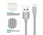 Catzon 1M 2M 3M 5Packs iPhone Charger Nylon Braided Phone Cable Fast Charger Cable USB Cord -Grey