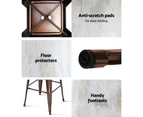 Artiss 2x Replica Xavier Tolix Bar Stools Steel Kitchen Cafe Chairs 76cm Bronze